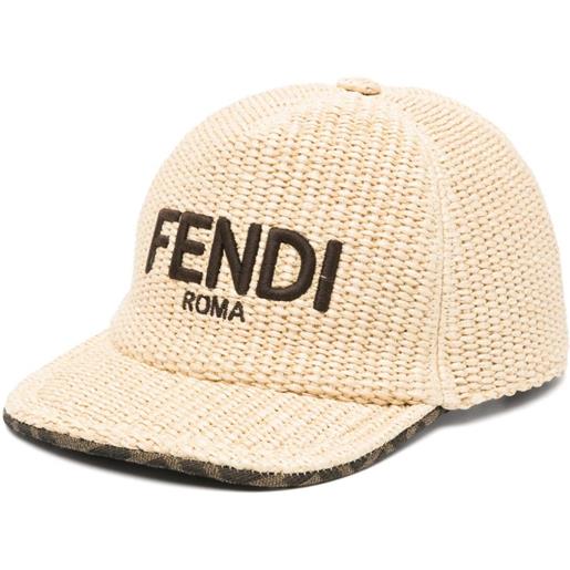 Fendi Kids cappello da baseball con logo - toni neutri