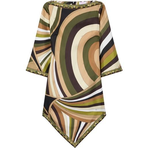 PUCCI abito in seta con stampa iride - verde