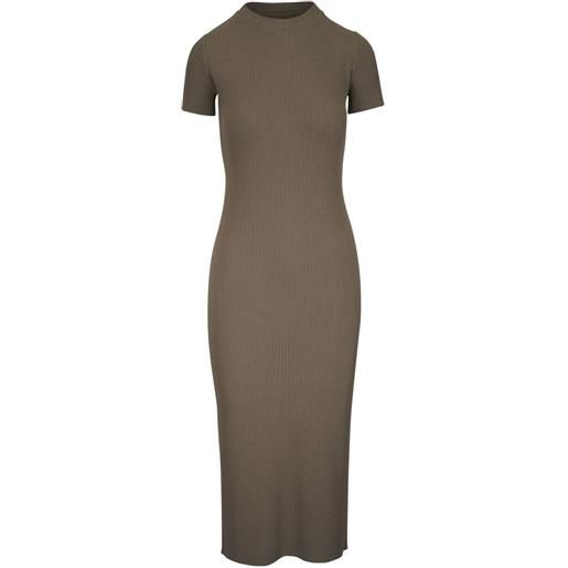 Vince abito midi a coste - verde