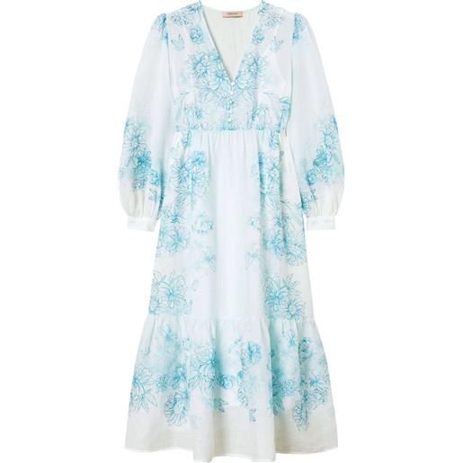 TWINSET abito con stampa a fiori - bianco
