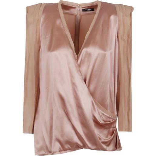 Balmain blusa in seta - toni neutri