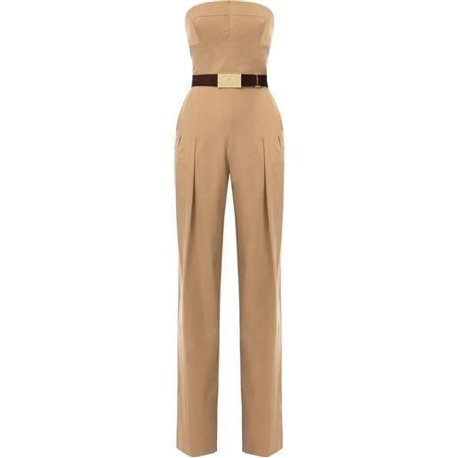 Elisabetta Franchi tuta intera con cintura - toni neutri