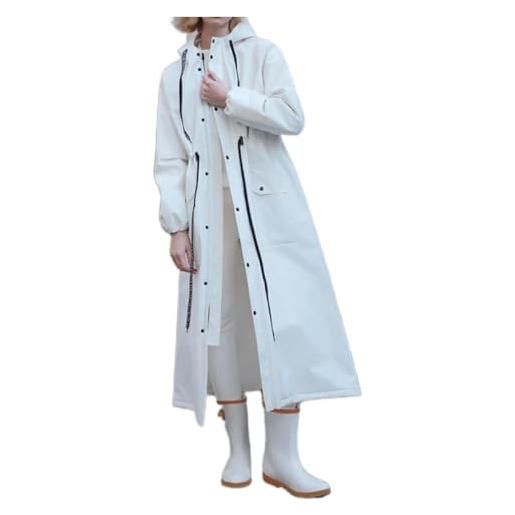 Generic impermeabile lungo da donna per adulto, completo di equipaggiamento antipioggia per il ciclismo, poncho da pioggia pesante piumino comprimibile giubbotto caccia