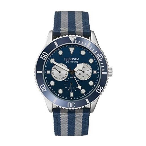 Sekonda orologio multi-quadrante quarzo uomo con cinturino in nylon 1628.27