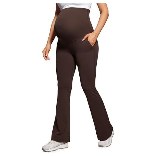 CRZ YOGA butterluxe leggings svasati premaman da donna con tasche yoga allenamento pantaloni - 79cm misterioso grigio 48