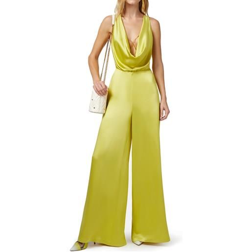 ELISABETTA FRANCHI tuta in crepe fluido con accessorio reggiseno - tu02042e2 - nero