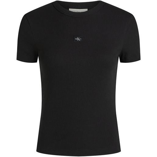 CALVIN KLEIN t shirt woven label rib slim donna