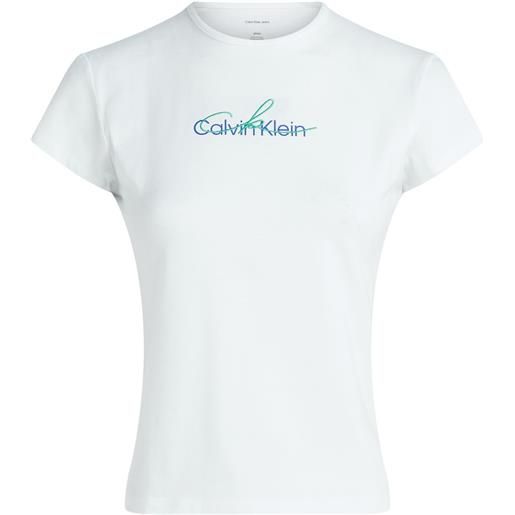 CALVIN KLEIN t shirt slim script logo tee donna