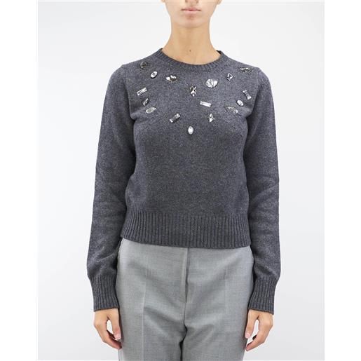 VANISE' maglia in pura lana e cashmere con pietre gioiello vanise'