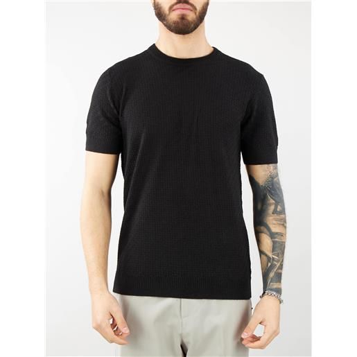 EMPORIO ARMANI maglia misto lana e lyocell a punto rasato dritto e rovescio asv emporio armani