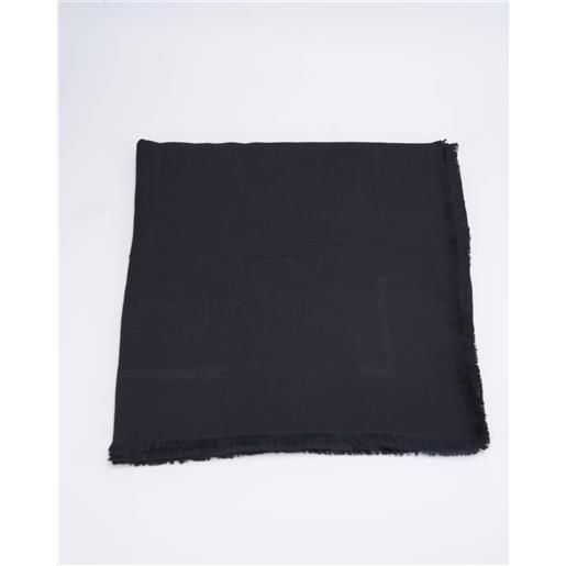 ELISABETTA FRANCHI pashmina quadrata in viscosa jacquard con lettering logo elisabetta franchi