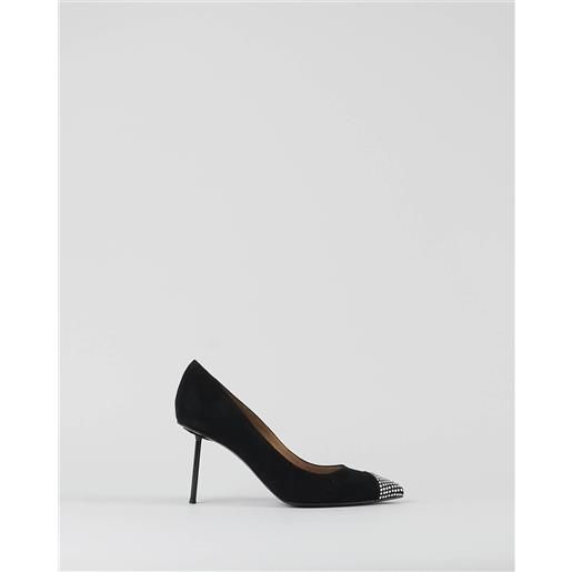 WO MILANO decollette in camoscio con punta in strass wo milano