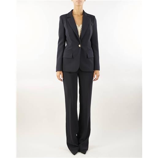 ELISABETTA FRANCHI tailleur in crêpe stretch con giacca sfiancata e pantalone dritto elisabetta franchi