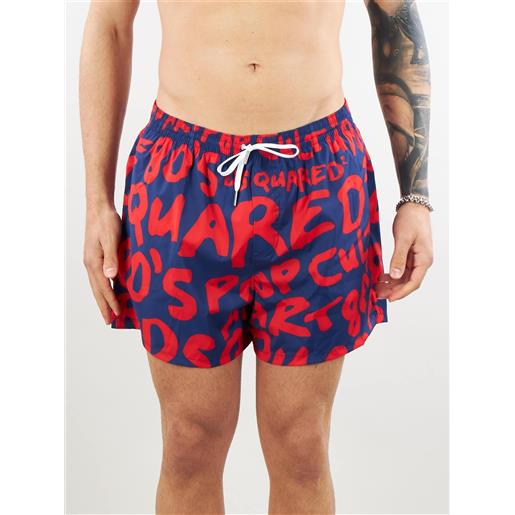 DSQUARED costume con stampa lettering dsquared