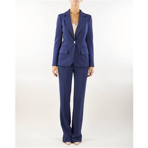 ELISABETTA FRANCHI tailleur in crêpe stretch con giacca sfiancata e pantalone dritto elisabetta franchi
