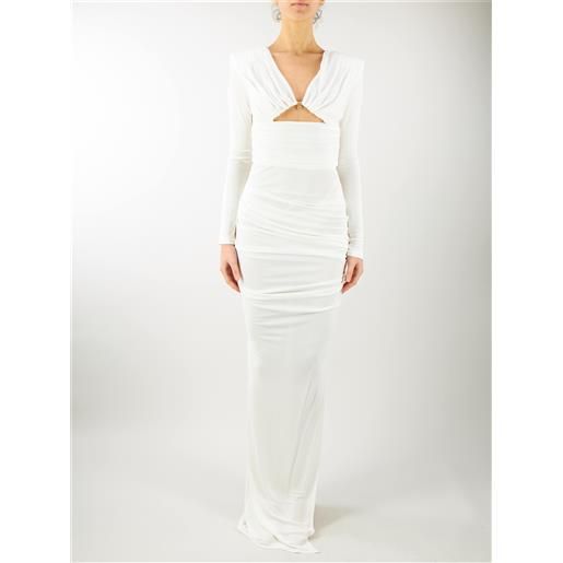 ELISABETTA FRANCHI abito red carpet in jersey drappeggiato con cut out elisabetta franchi