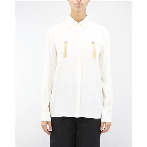 SIMONA CORSELLINI camicia in misto seta con frange gold simona corsellini