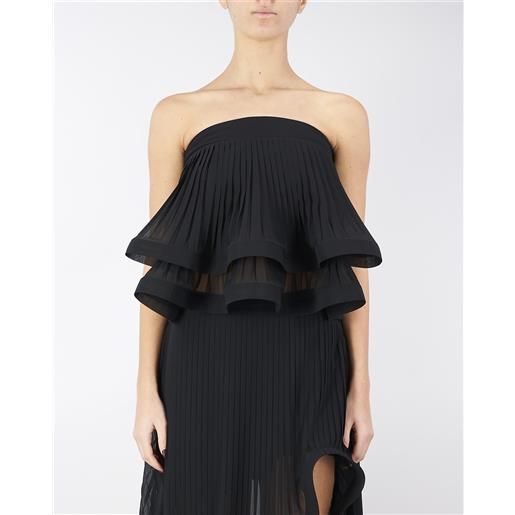 SIMONA CORSELLINI top cropped in georgette plissè
