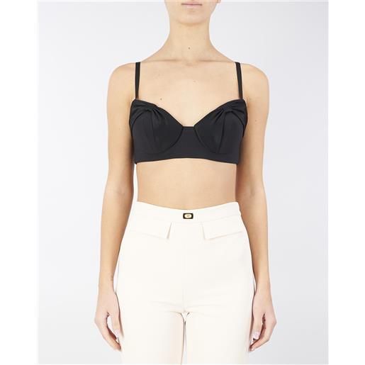 ELISABETTA FRANCHI top in crêpe con fiocchi in raso