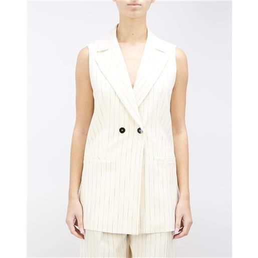 SIMONA CORSELLINI gilet lungo in gessato