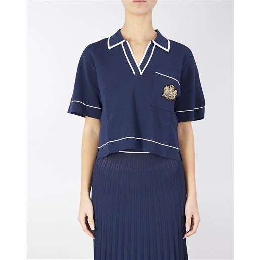 ERMANNO BY ERMANNO SCERVINO maglia a polo con profili e stemma