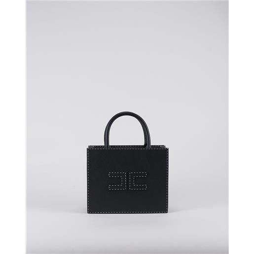 ELISABETTA FRANCHI tote piccola con impunture a contrasto