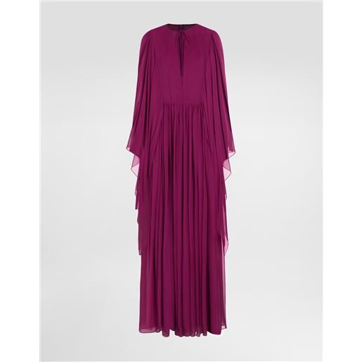 Dolce & Gabbana kaftano lungo in chiffon di seta con coulisse