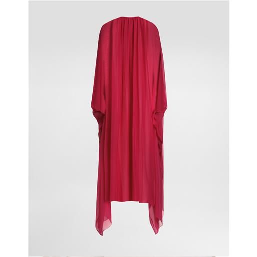 Dolce & Gabbana kaftano lungo in chiffon di seta con coulisse