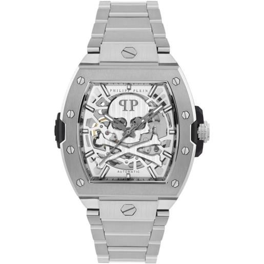 Silverora Set di 2 orologi da uomo con teschio, in pelle, con cinturino in pelle, con teschio, analogico, al quarzo, per Halloween, set Steampunk, gotico, regolabile, in pelle, regalo per uomini