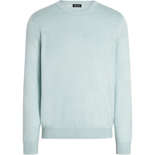 Zegna maglione girocollo mélange - blu