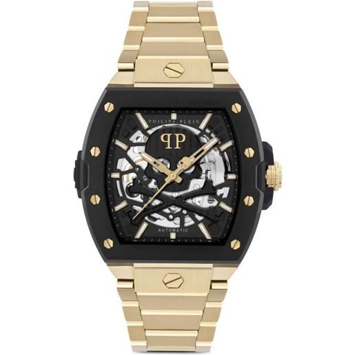 Philipp Plein Orologio Uomo $KULL PWAAA0621, Cassa 44mm, Quadrante Nero Con Teschio, Cinturino In Silicone