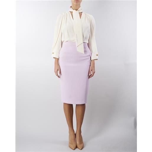 ELISABETTA FRANCHI abito in georgette e crêpe con piping