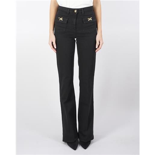 ELISABETTA FRANCHI pantaloni in cotone con fiocchi gioiello