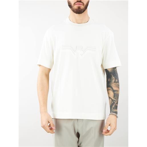 EMPORIO ARMANI t-shirt in jersey heavy con aquila degradé multitexture emporio armani