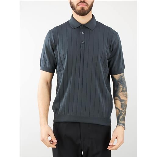 CORNELIANI polo in filo a coste corneliani