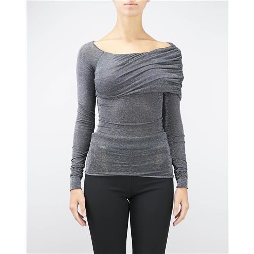 SIMONA CORSELLINI maglia in lurex con scollo a barca simona corsellini