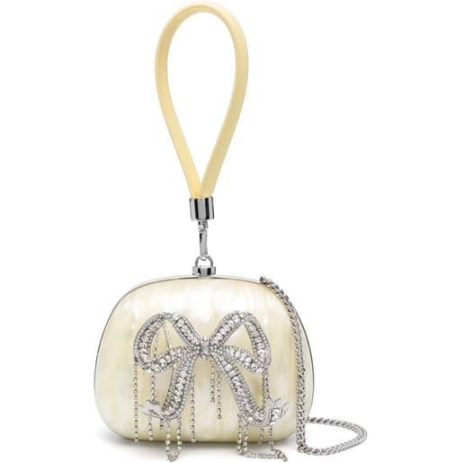 Self-Portrait Kids clutch con logo - giallo