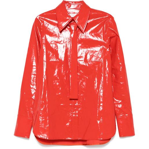 Jil Sander camicia con cravatta integrata - rosso