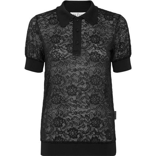 Philipp Plein polo in pizzo - nero