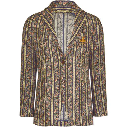 Vivienne Westwood blazer a righe con motivo floreale - blu