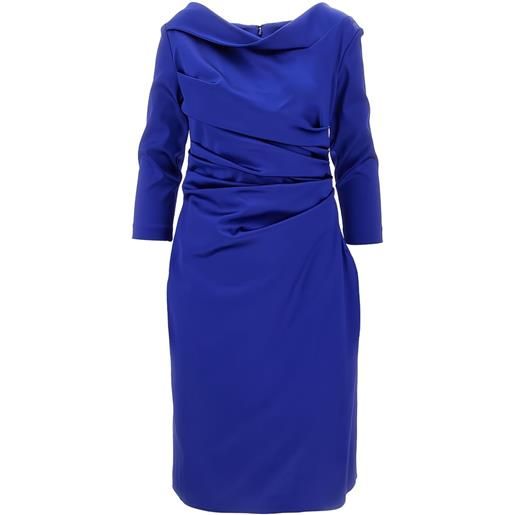 Talbot Runhof abito midi drappeggiato - blu