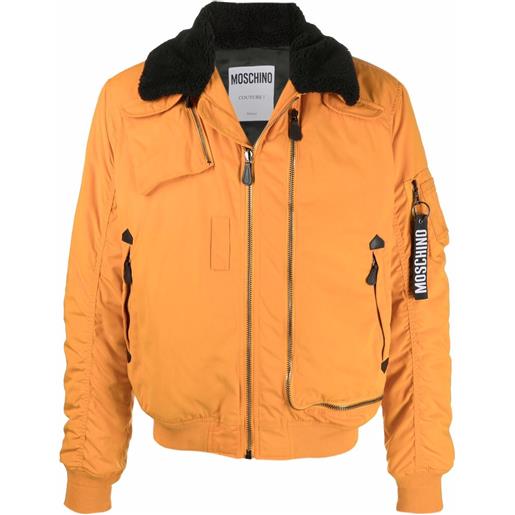 Moschino bomber con logo - arancione