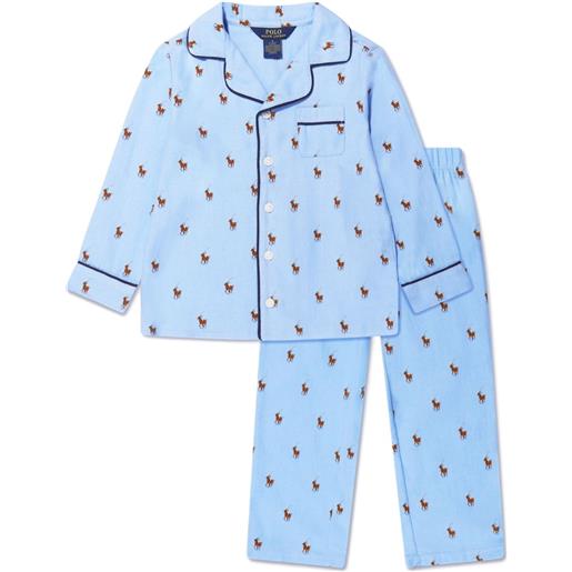 POLO RALPH LAUREN KIDS set pigiama polo pony - blu