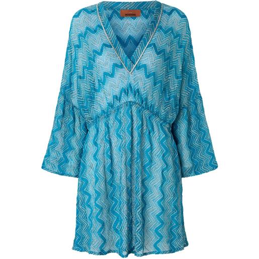 Missoni abito midi con motivo a zigzag - blu
