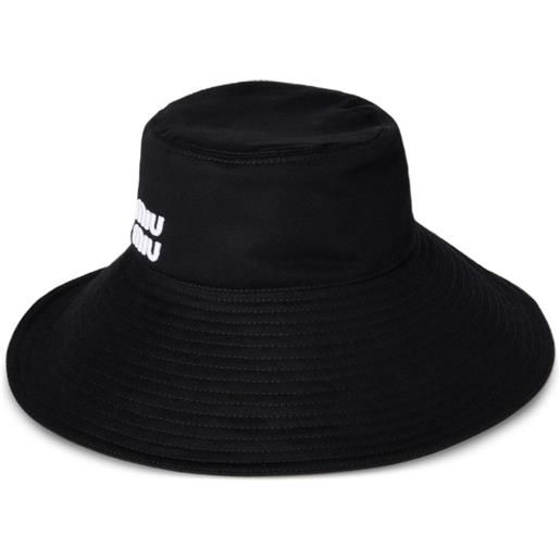 Miu Miu cappello bucket drill a tesa larga - nero