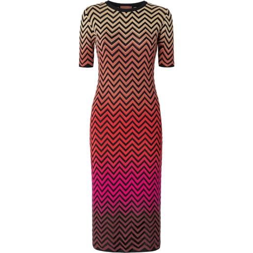Missoni abito midi con motivo a zigzag - nero