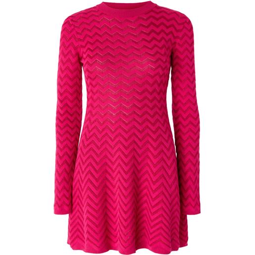 Missoni abito midi con motivo a zigzag - rosa