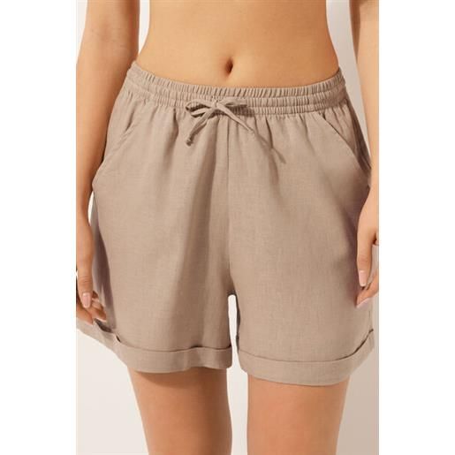 Calzedonia pantaloncini corti in lino e viscosa naturale
