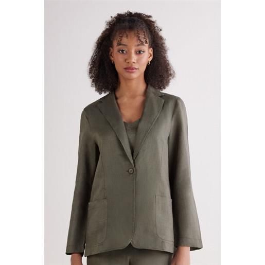 Intimissimi giacca in tela di lino the pure linen verde