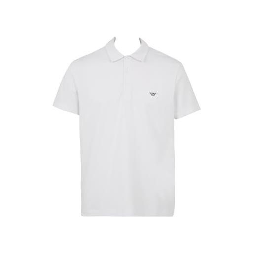 Emporio armani essential polo beachwear uomo, bianco 571, s